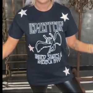 Haute Couture Led Zeppelin T-shirt W/ Swarovski crystals. Small. NWOT.